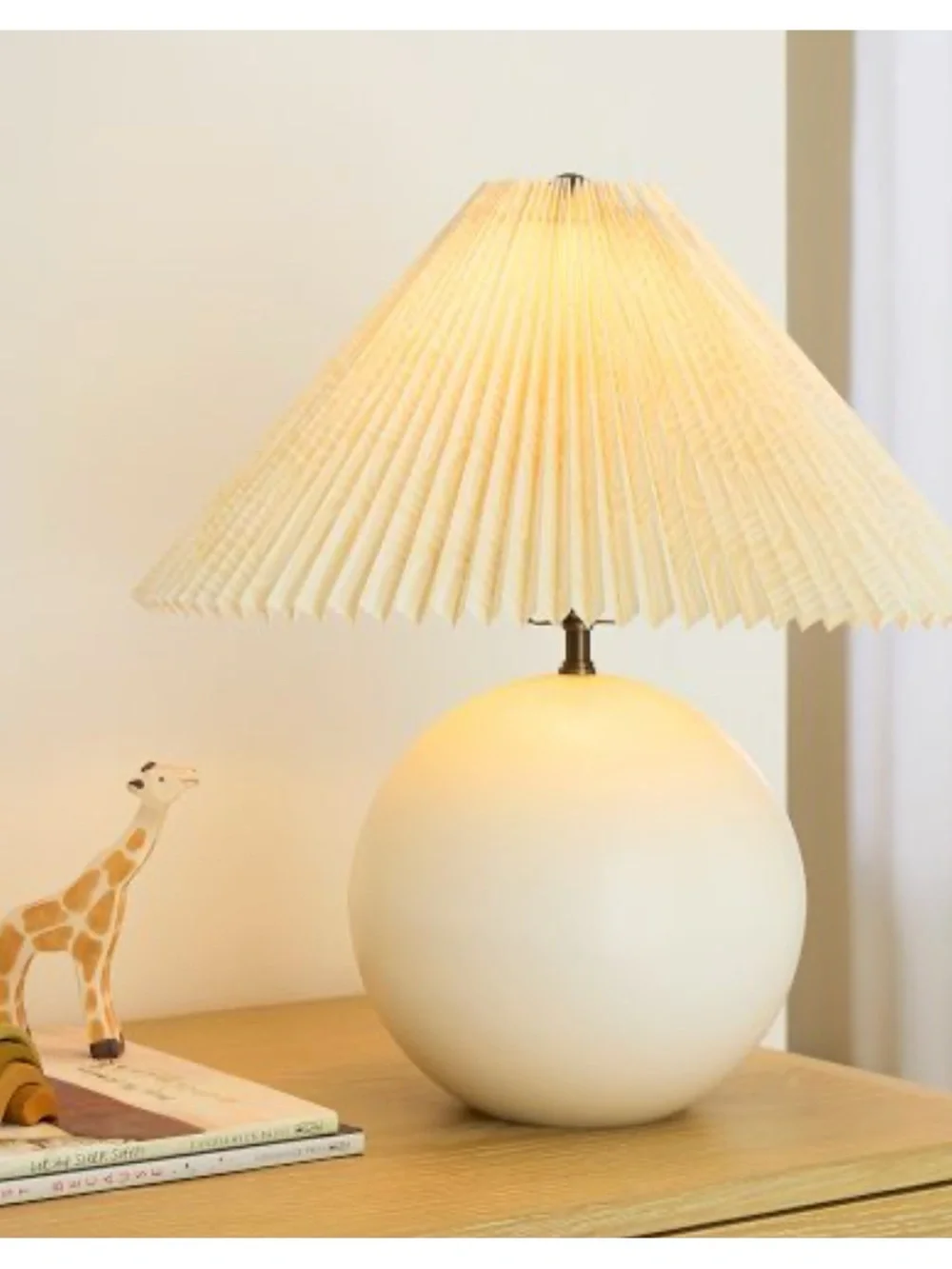 West Elm Metal Sphere Table Lamp & Pleated Shade (18
